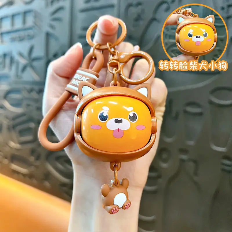 Cute Stress Relief Face Changing Cat Keychain Pendant