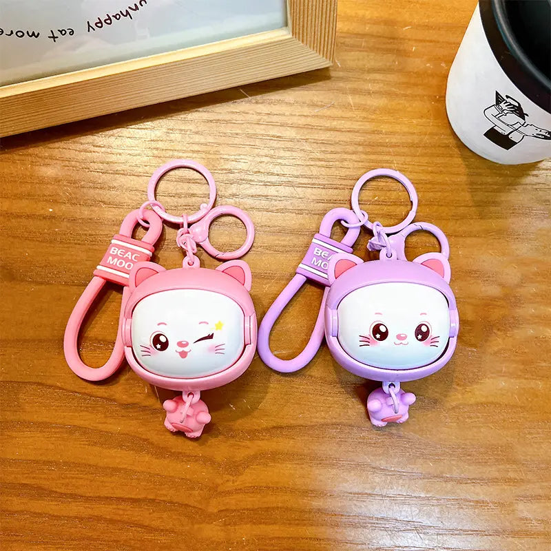 Cute Stress Relief Face Changing Cat Keychain Pendant