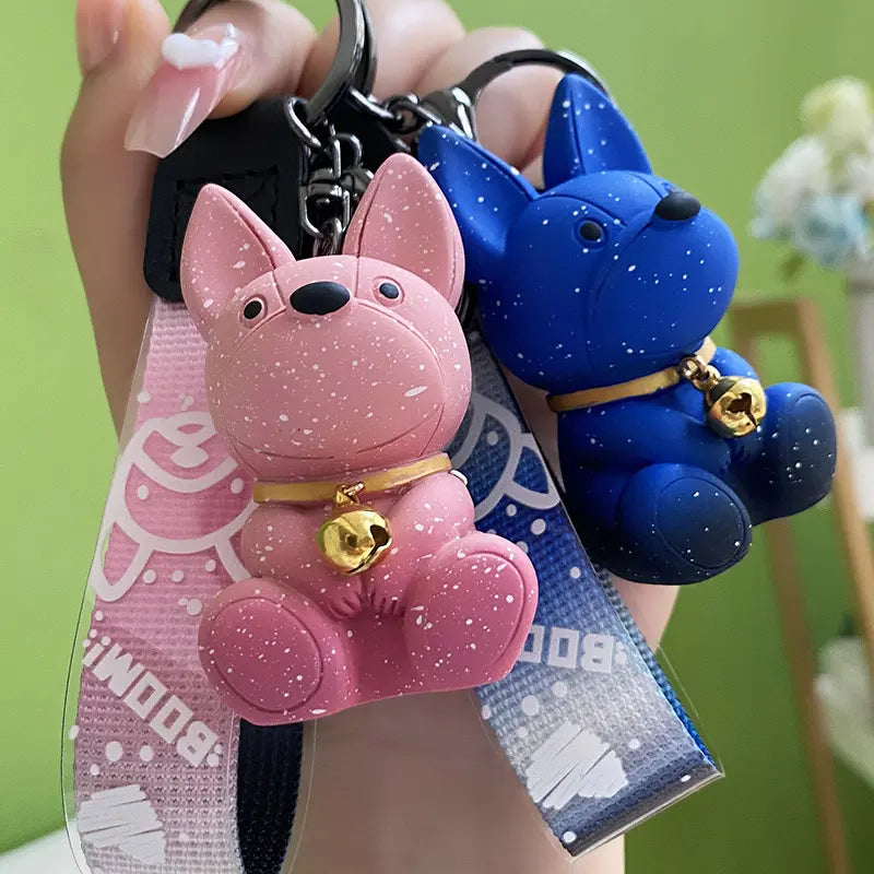 Color Changing French Bulldog Puppy Keychain Pendant