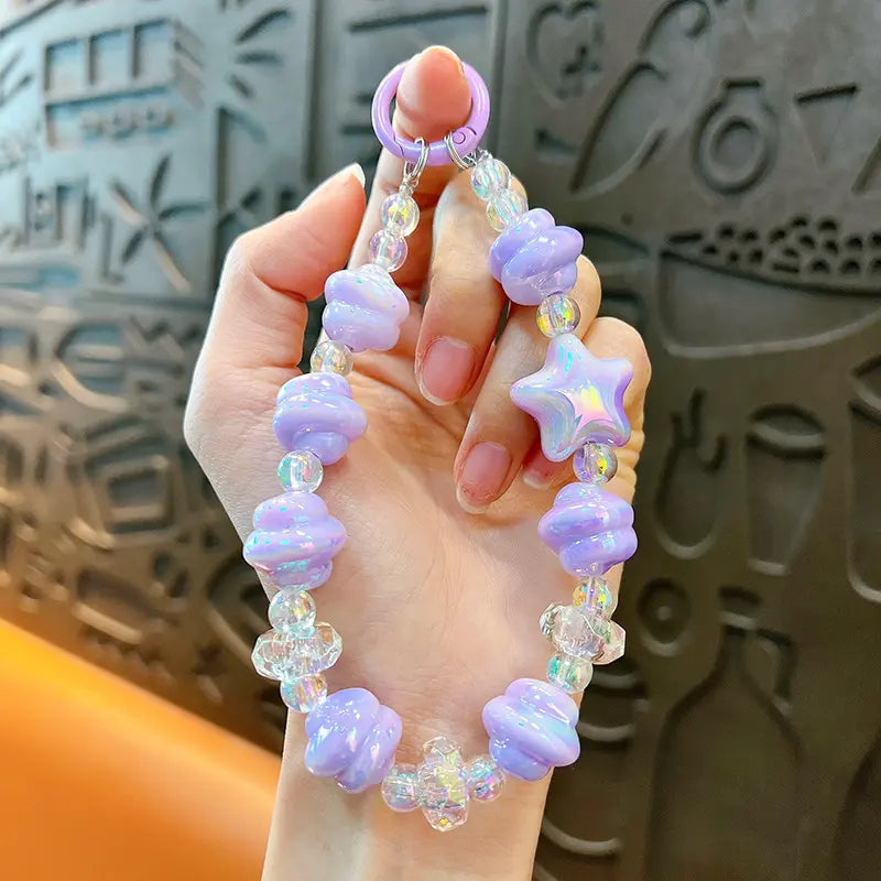 Luminous Star Beaded Phone Chain Keychain Pendant