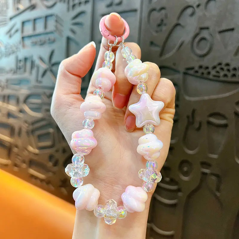 Luminous Star Beaded Phone Chain Keychain Pendant