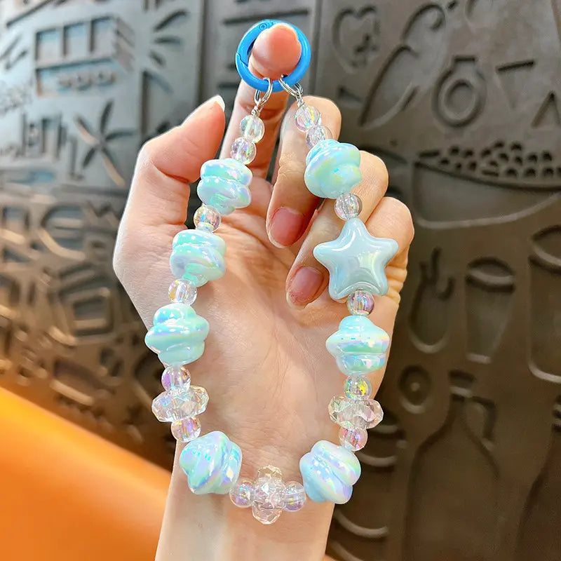 Luminous Star Beaded Phone Chain Keychain Pendant