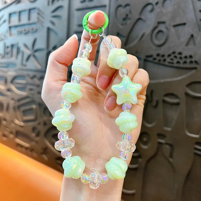 Luminous Star Beaded Phone Chain Keychain Pendant