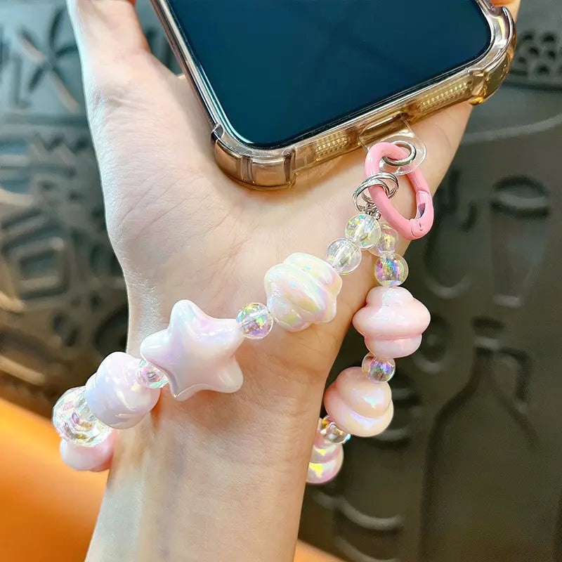 Luminous Star Beaded Phone Chain Keychain Pendant