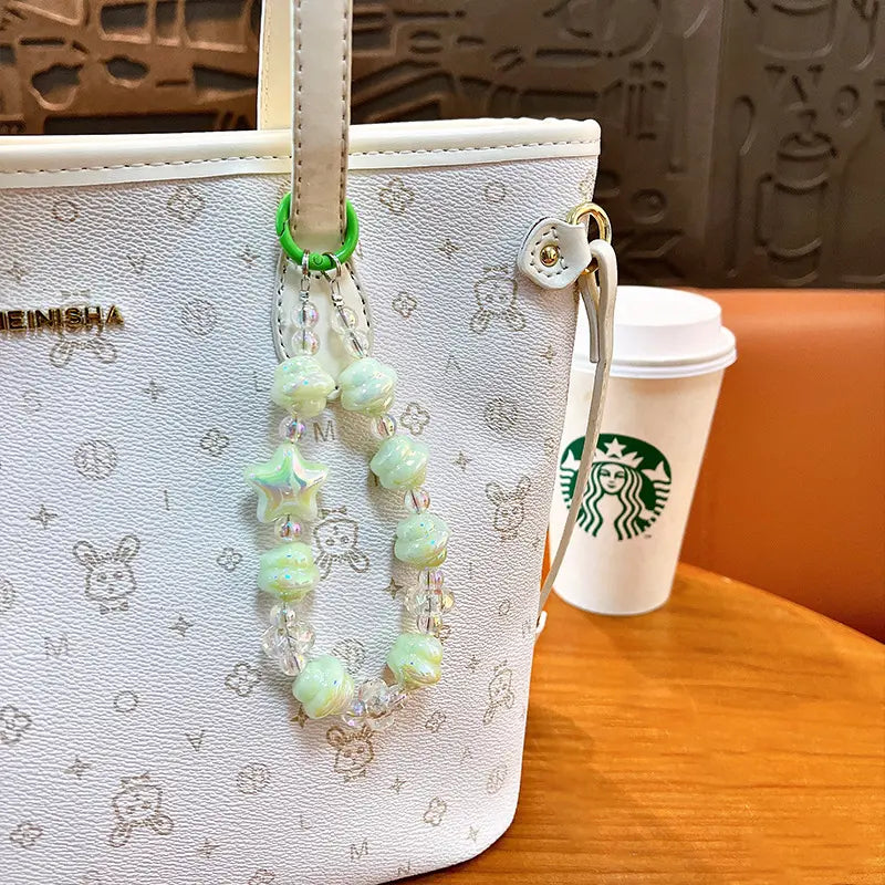 Luminous Star Beaded Phone Chain Keychain Pendant