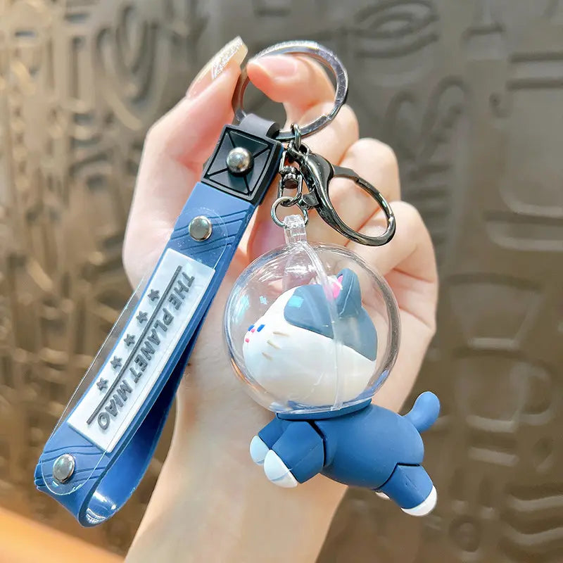 Cute Space Cat Keychain Pendant