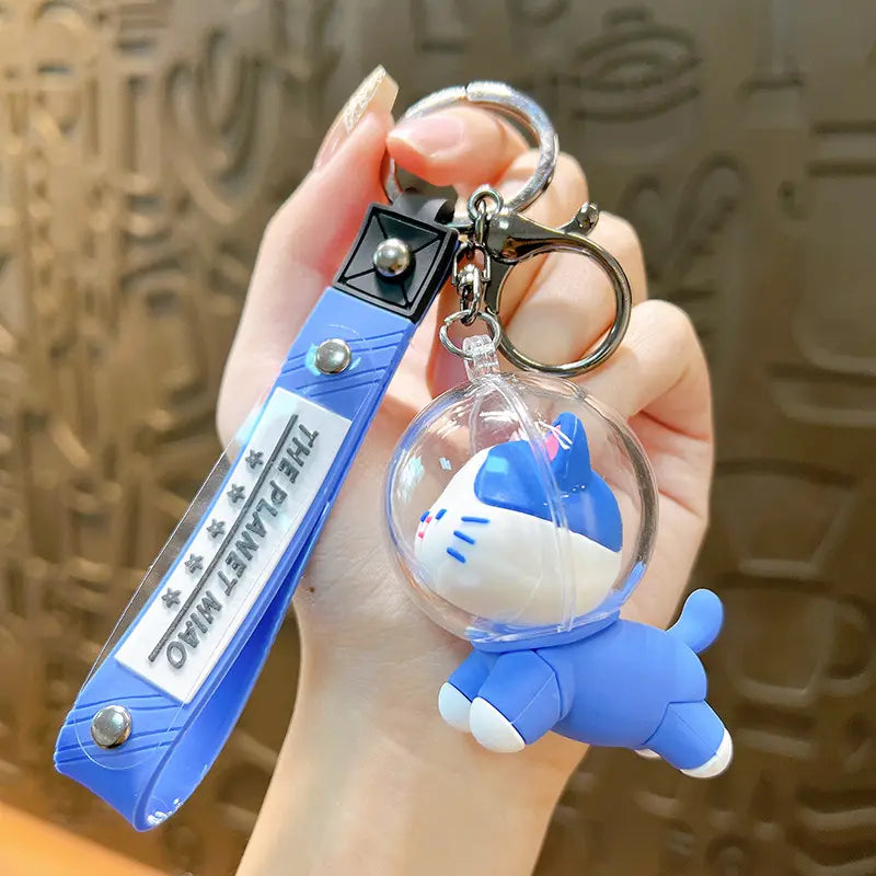 Cute Space Cat Keychain Pendant