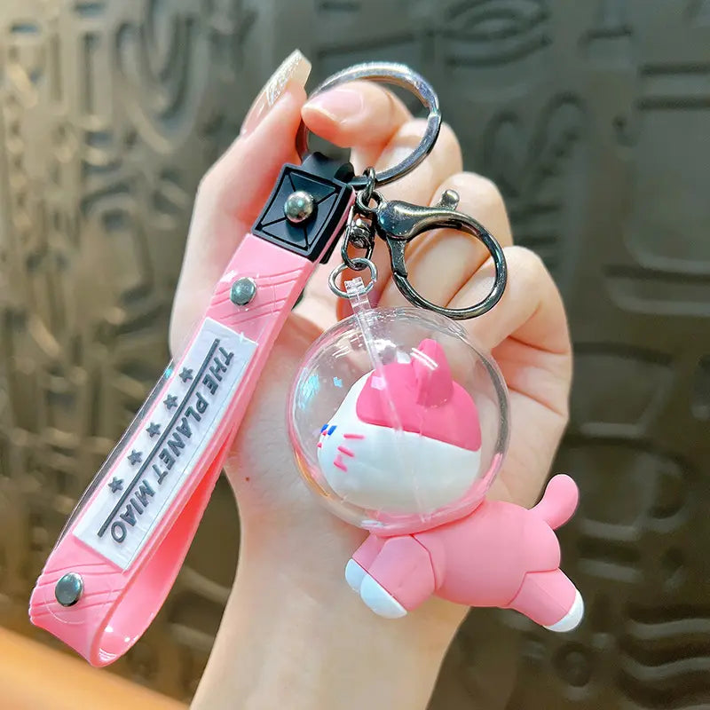Cute Space Cat Keychain Pendant