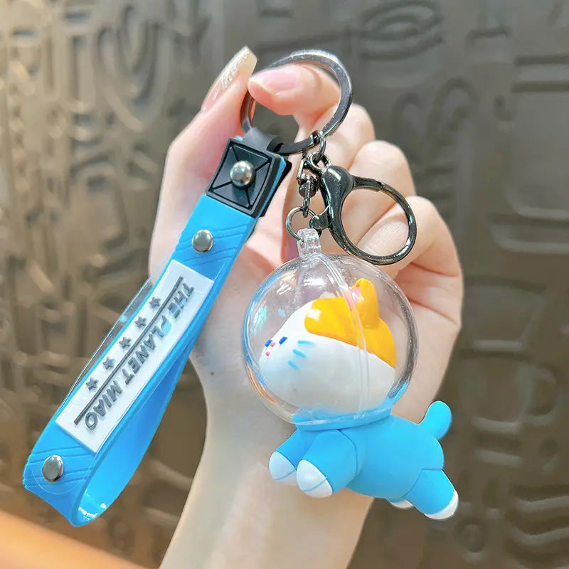 Cute Space Cat Keychain Pendant