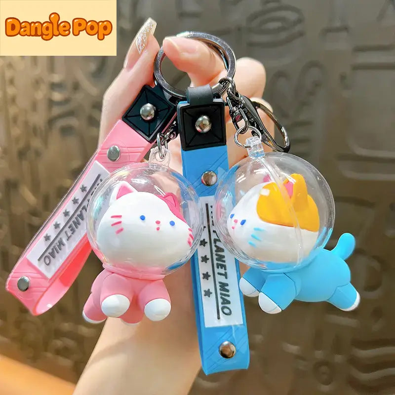 Cute Space Cat Keychain Pendant