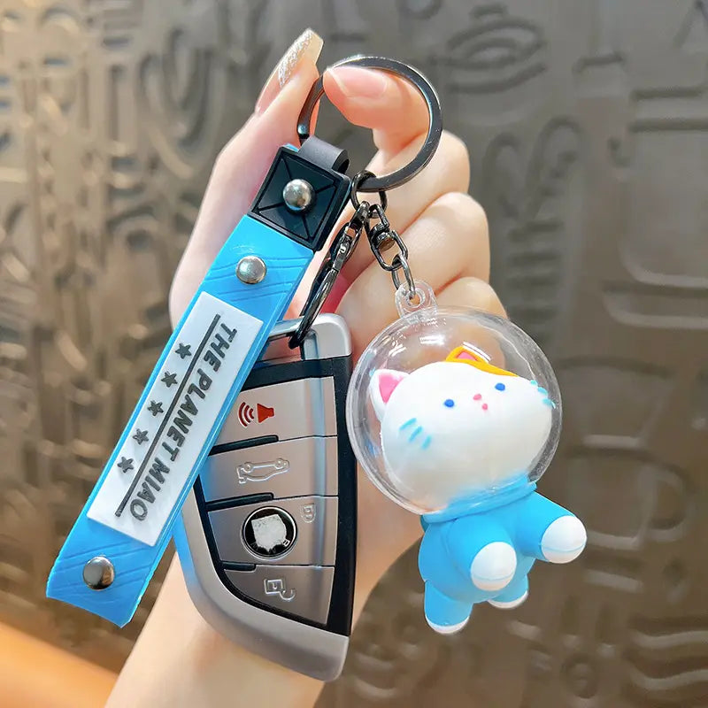 Cute Space Cat Keychain Pendant