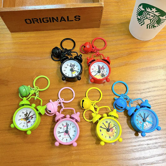 Mini Alarm Clock Cartoon Keychain Pendant