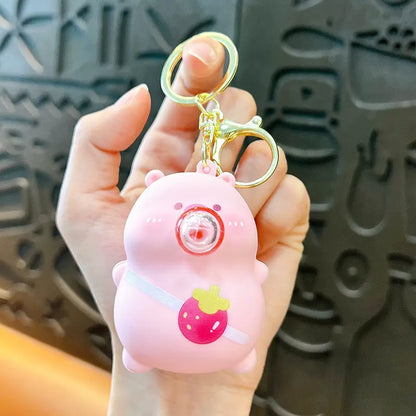 Creative Squeezing Music Blowing Bubbles Relieve Stress keychain Pendant