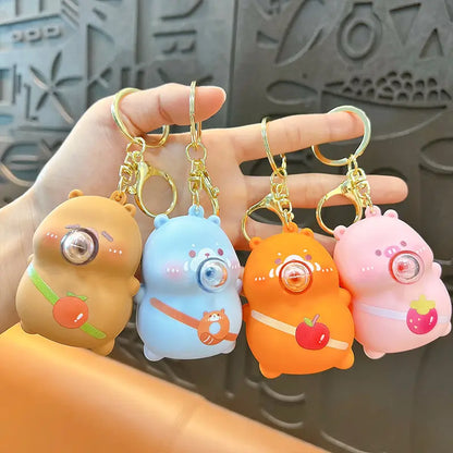 Creative Squeezing Music Blowing Bubbles Relieve Stress keychain Pendant