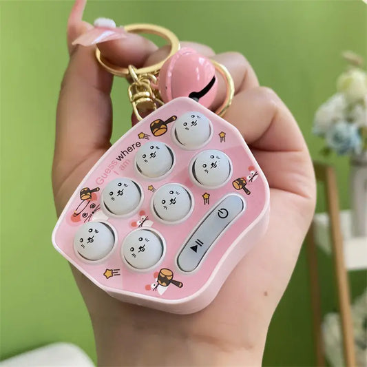 Handheld Mini Whack-A-Mole Game Console Keychain Pendant