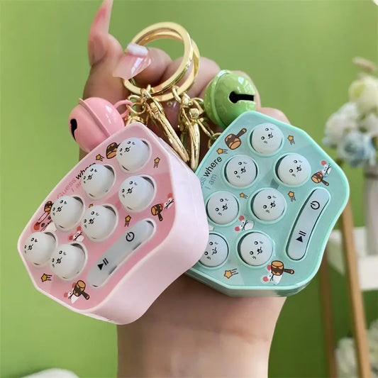 Handheld Mini Whack-A-Mole Game Console Keychain Pendant