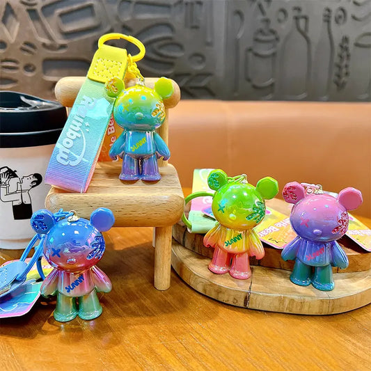 Graffiti Bear Creative Colorful Keychain Pendant