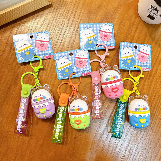 Eggshell Love Bear Keychain Pendant