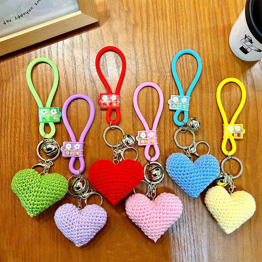 Knitted Handmade Heart Keychain Pendant