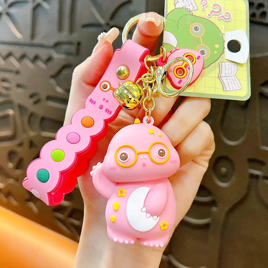 Cartoon Glasses Dinosaur Keychain Pendant