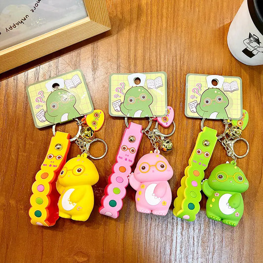 Cartoon Glasses Dinosaur Keychain Pendant