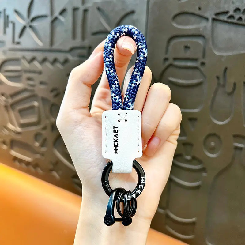 Braided PU Leather Horseshoe Keychain Pendant