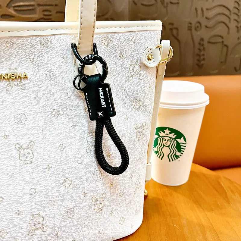 Braided PU Leather Horseshoe Keychain Pendant