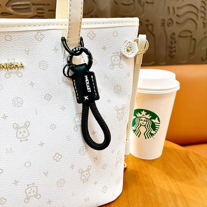 Braided PU Leather Horseshoe Keychain Pendant
