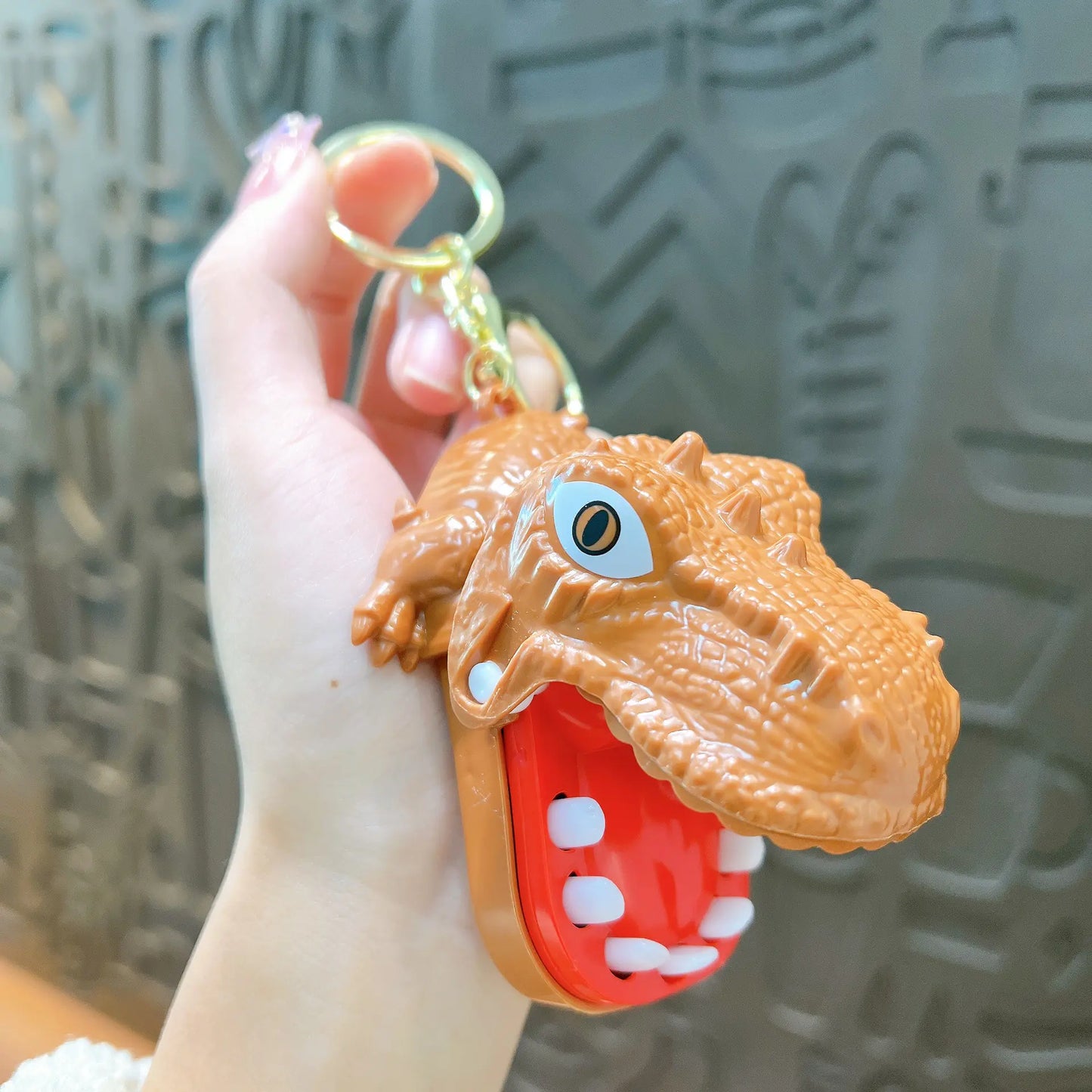 Finger Biting Toy Creative Stress Relief Tooth Extraction Game Keychain Pendant