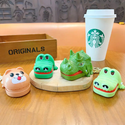 Finger Biting Toy Creative Stress Relief Tooth Extraction Game Keychain Pendant