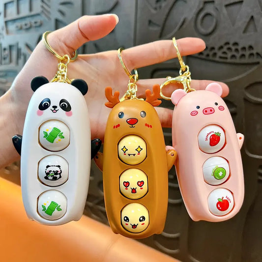 Stress Relief Push Toy Face Changing Doll Keychain Pendant