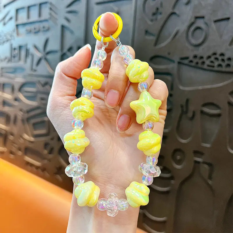 Luminous Star Beaded Phone Chain Keychain Pendant