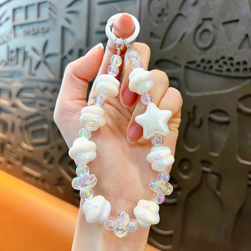 Luminous Star Beaded Phone Chain Keychain Pendant