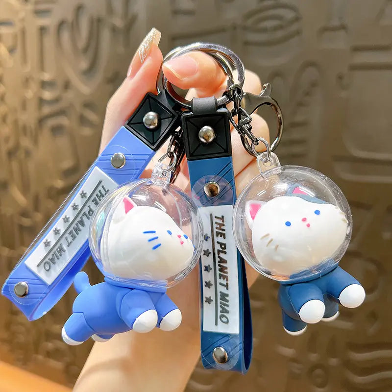 Cute Space Cat Keychain Pendant